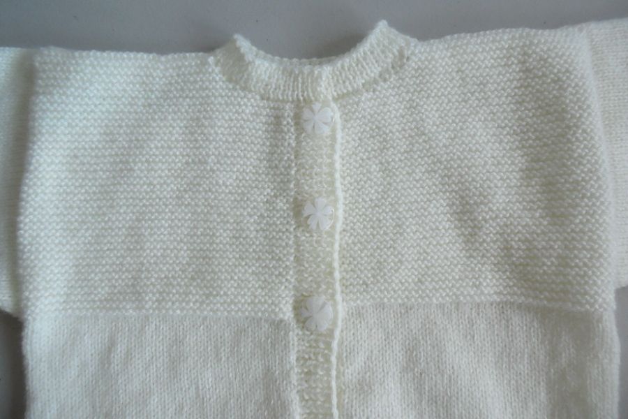 Tricot laine gilet 4 ans fait main 