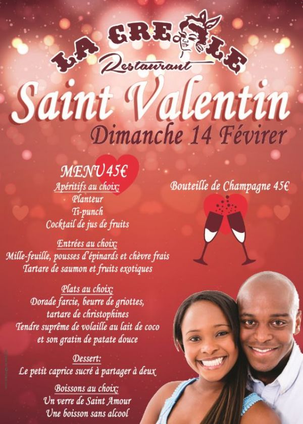 Soirée St-Valentin au restaurant La Créole Paris 14