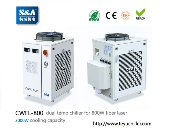 S&A laser chiller CWFL-800 for cooling 800W fiber laser cutting machine